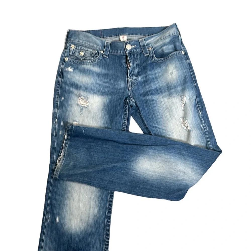 True religion blue distressed jeans size 32